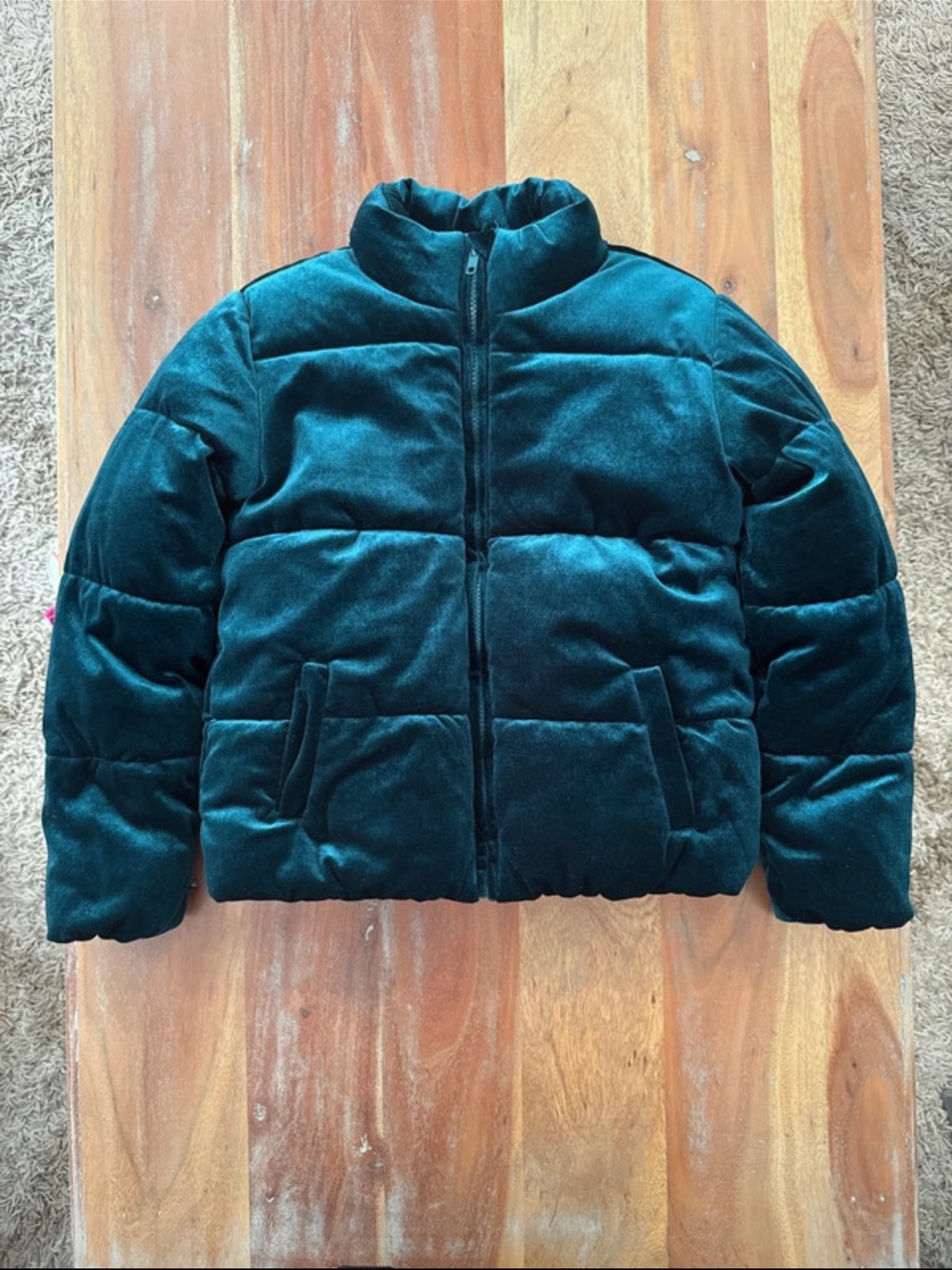 Gymboree Velvet Jacket Winter Puffer Hoodie size 10/12 Like New
